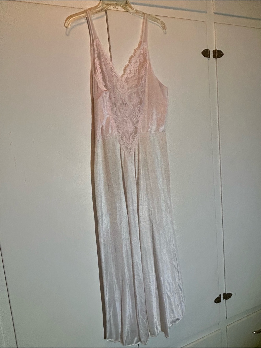 Vintage Undercover Lace Nylon Slip in Light Pink